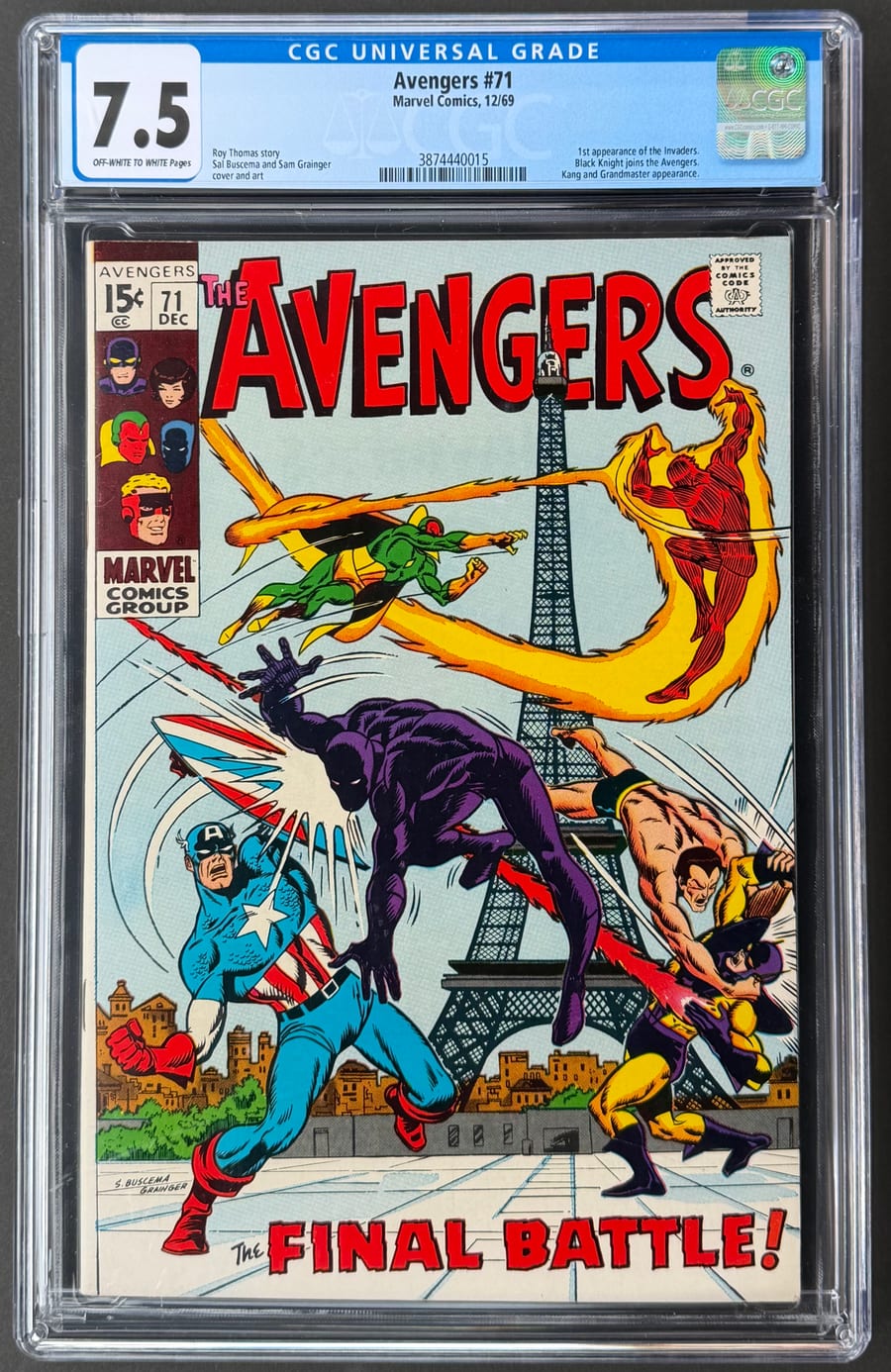 Avengers #71 CGC 7.5 comic book cover image